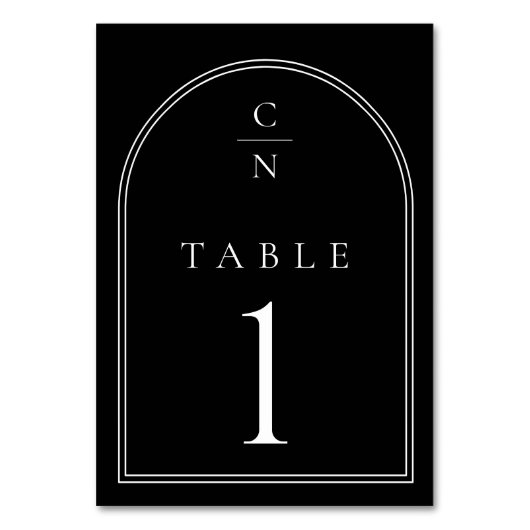 Numéro De Table Élégant Mariage d'arc Monogram moderne (Dos)