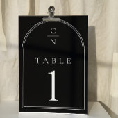 Numéro De Table Élégant Mariage d'arc Monogram moderne