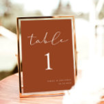 Numéro De Table Élégant Mariage de automne en terre cuite<br><div class="desc">Améliorez votre mariage de automne avec ce Elégant numéro de table Mariage de automne en terre cuite, parfait pour ajouter une touche de sophistication à vos tables mariages de automne. Idéal pour les pièces centrales d'automne mariage, ce design complète les thèmes mariage en terre cuite et les mariages oranges brûlées....</div>