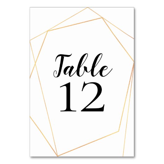 Numéro De Table Elégant Mariage de cadre géométrique or simple (Par défaut)