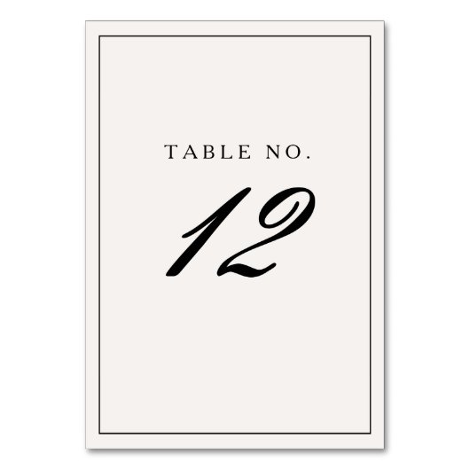 Numéro De Table Élégant Mariage de calligraphie de cadre noir (Par défaut)