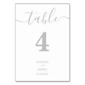 Numéro De Table Élégant Mariage de calligraphie en argent (Dos)