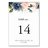 Numéro De Table Élégant Mariage de calligraphie florale d'hiver (Dos)