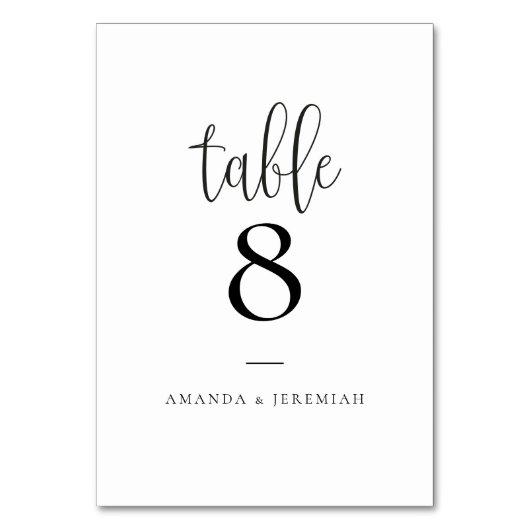 Numéro De Table Élégant Mariage de calligraphie moderne Numéro de (Par défaut)