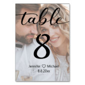 Numéro De Table élégant mariage de calligraphie moderne onglet pho (Dos)