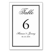 Numéro De Table Élégant Mariage de calligraphie noir de script bla (Dos)