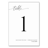 Numéro De Table Élégant Mariage de calligraphie noire moderne 1 (Dos)