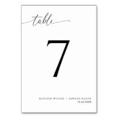 Numéro De Table Élégant Mariage de calligraphie noire moderne 7 (Par défaut)