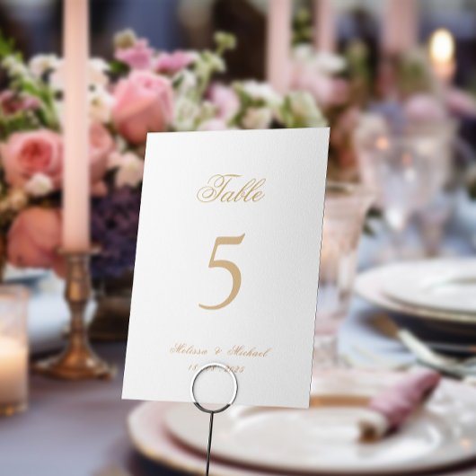 Numéro De Table Elégant Mariage de calligraphie or de luxe