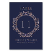 Numéro De Table Élégant Mariage de chasse de la marine (Dos)