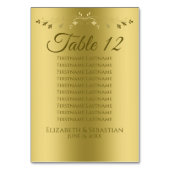 Numéro De Table Élégant Mariage de dégradé or (Dos)