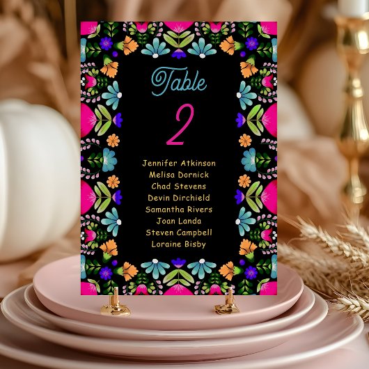 Numéro De Table Élégant mariage de fiesta