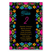 Numéro De Table Élégant mariage de fiesta (Dos)