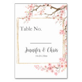Numéro De Table Élégant Mariage de fleurs de cerisier (Dos)
