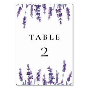 Numéro De Table Élégant mariage de lavande fleurie