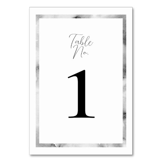 Numéro De Table Elégant Mariage de marbre d'aquarelle (Par défaut)