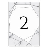 Numéro De Table Élégant Mariage de marbre géométrique (Dos)