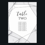 Numéro De Table Élégant Mariage de marbre géométrique<br><div class="desc">Ce design présente un élégant marbre et des motifs géométriques. Les motifs géométriques recouvrent les lignes simples et naturelles du marbre. Le mélange de gris, de noir et blanc crée un style chic, chic et chic. Design élégant de numéro de table de mariage avec des éléments modernes. La configuration moderne...</div>