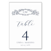Numéro De Table Élégant mariage de monogramme de la crête botaniqu (Par défaut)