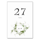 Numéro De Table Élégant Mariage de monogramme Eucalyptus Wreath (Dos)