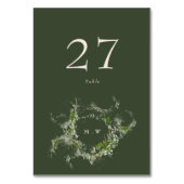 Numéro De Table Élégant Mariage de monogramme vert Eucalyptus Wrea (Dos)