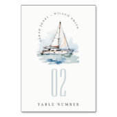 Numéro De Table Elégant Mariage de navigation de plaisance Dusky (Dos)