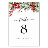 Numéro De Table Élégant Mariage de Noël d'hiver (Dos)