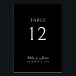 Numéro De Table Élégant Mariage de Noms Noirs Classique<br><div class="desc">Élégant Classic Formal Noms Noirs Mariage Cartes Numéro de Table</div>