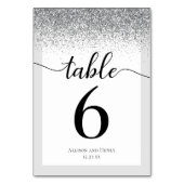 Numéro De Table Élégant Mariage de Parties scintillant de script n (Dos)