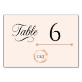 Numéro De Table Élégant Mariage de pointes d'éclaboussure de scrip (Devant)