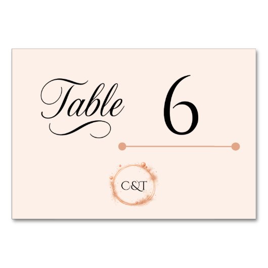 Numéro De Table Élégant Mariage de pointes d'éclaboussure de scrip (Devant)