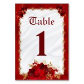Numéro De Table Élégant Mariage de Roses rouges or blanc (Par défaut)