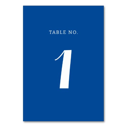 Numéro De Table Élégant Mariage de script bleu méditerranéen (Dos)