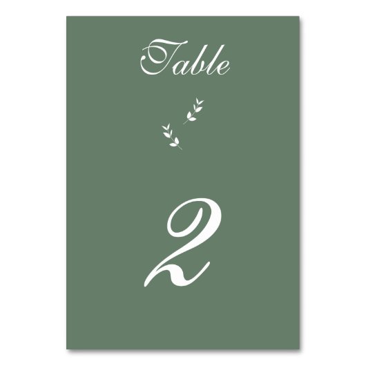 Numéro De Table Élégant Mariage de script en vert d'olive Sage for (Par défaut)