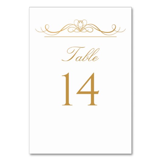 Numéro De Table Élégant Mariage de script moderne or & blanc (Par défaut)