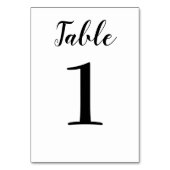 Numéro De Table Élégant Mariage de script noir (Dos)
