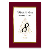 Numéro De Table Élégant Mariage de vacances d'hiver d'or de Bourgo (Dos)