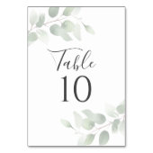 Numéro De Table Elégant Mariage de verdure Eucalyptus (Dos)