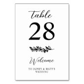 Numéro De Table Élégant Mariage de verdure romantique (Dos)