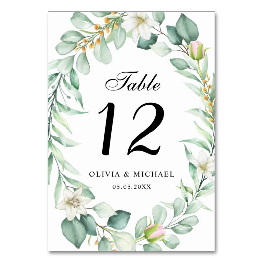 Numéro De Table Elégant Mariage de verdure succulent (Par défaut)