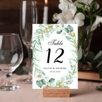Numéro De Table Elégant Mariage de verdure succulent