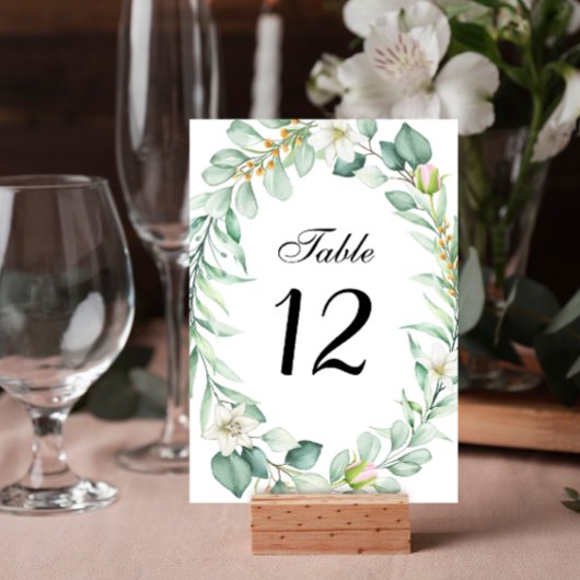 Numéro De Table Elégant Mariage de verdure succulent