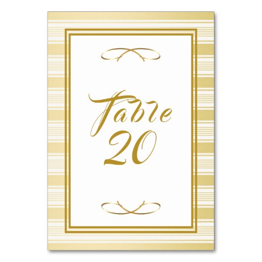 Numéro De Table Élégant Mariage encadré or (Par défaut)
