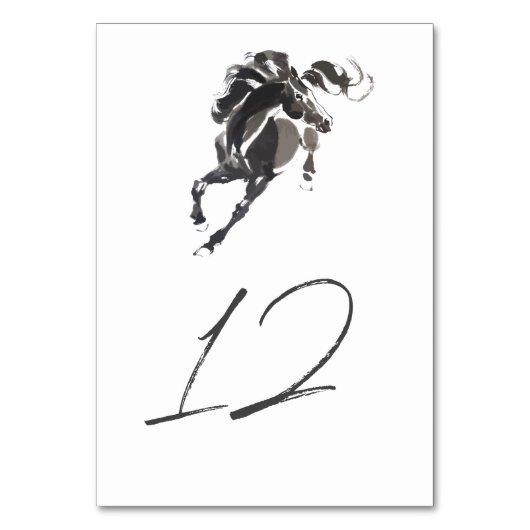 Numéro De Table Elégant Mariage équestre classe aquarelle (Par défaut)