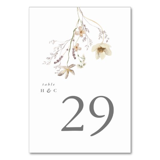 Numéro De Table Élégant Mariage Fleur sauvage Boho Spring (Par défaut)