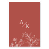 Numéro De Table Élégant Mariage Floral Boho (Dos)