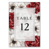 Numéro De Table Élégant Mariage floral de Bourgogne (Par défaut)