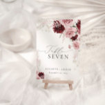 Numéro De Table Élégant Mariage floral de Roses roses roses blanch<br><div class="desc">La combinaison d'éléments modernes, élégants et tendance crée une esthétique magnifique et unique qui impressionne tout client mariage. L'utilisation de techniques d'aquarelle pour représenter la Bourgogne et la Dusty rose Roses Floral et l'herbe de pampas crée une atmosphère douce et romantique, tandis que l'incorporation de calligraphie élégante ajoute une touche...</div>