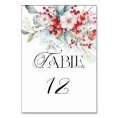 Numéro De Table Élégant Mariage floral d'hiver (Dos)