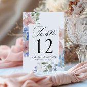 Numéro De Table Elégant Mariage floral romantique